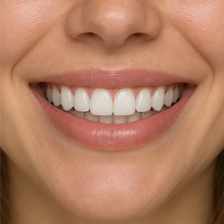 La misma sonrisa simulada con una tonalidad más clara