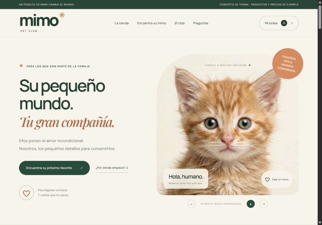 Mishú: tienda de mascotas con gatito interactivo